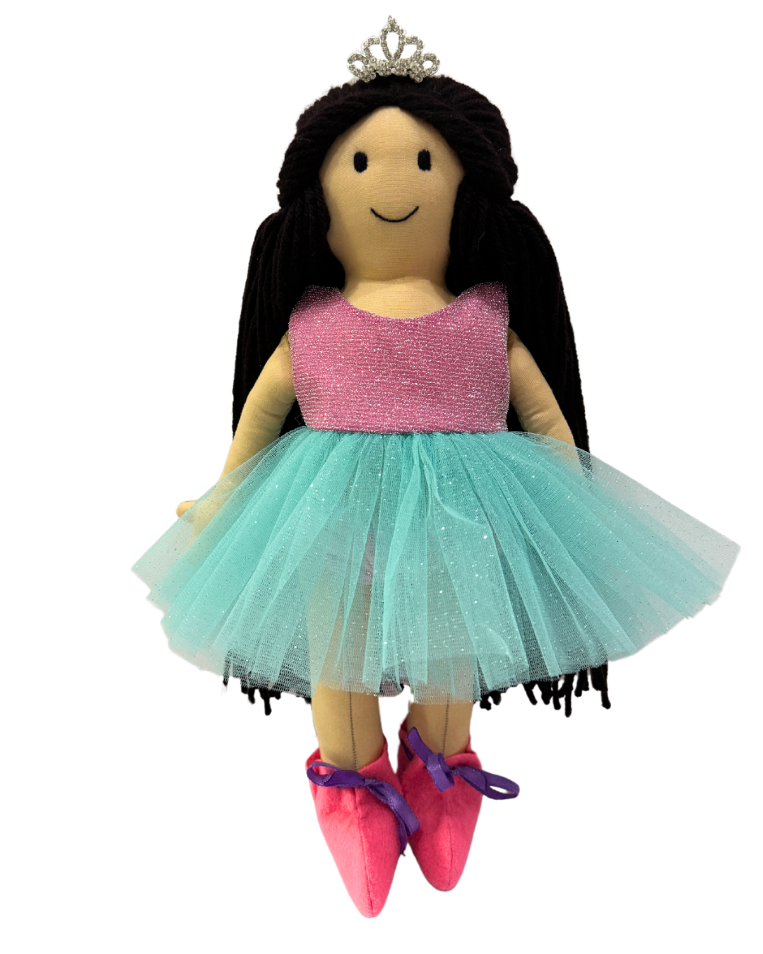 CUDDLY HONEY DARK BROWN in Pink Blue dress