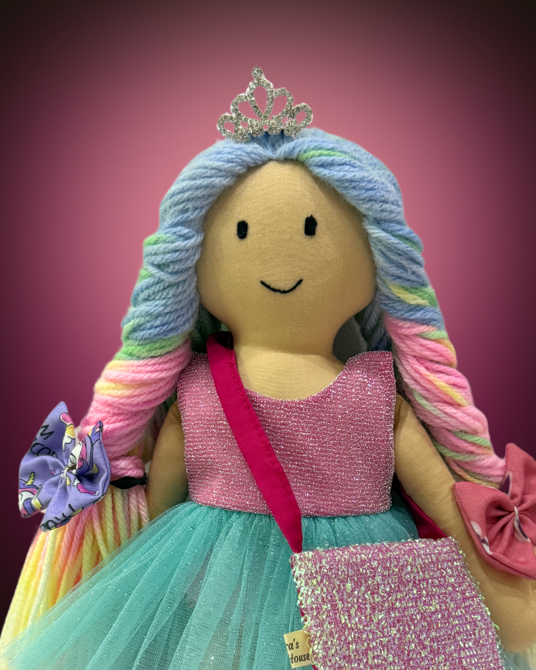 CUDDLY HONEY RAINBOW in Pink Blue dress-Combo