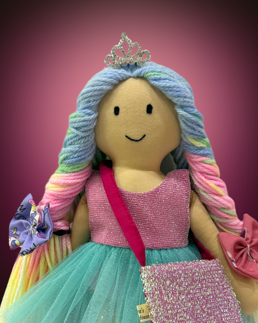 CUDDLY HONEY RAINBOW in Pink Blue dress-Combo