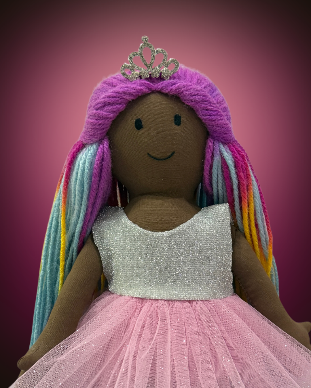 Silver Pink organic cotton doll - ethical, handmade sustainable toy for kids