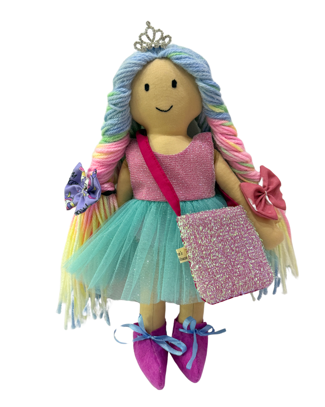 CUDDLY HONEY RAINBOW in Pink Blue dress-Combo
