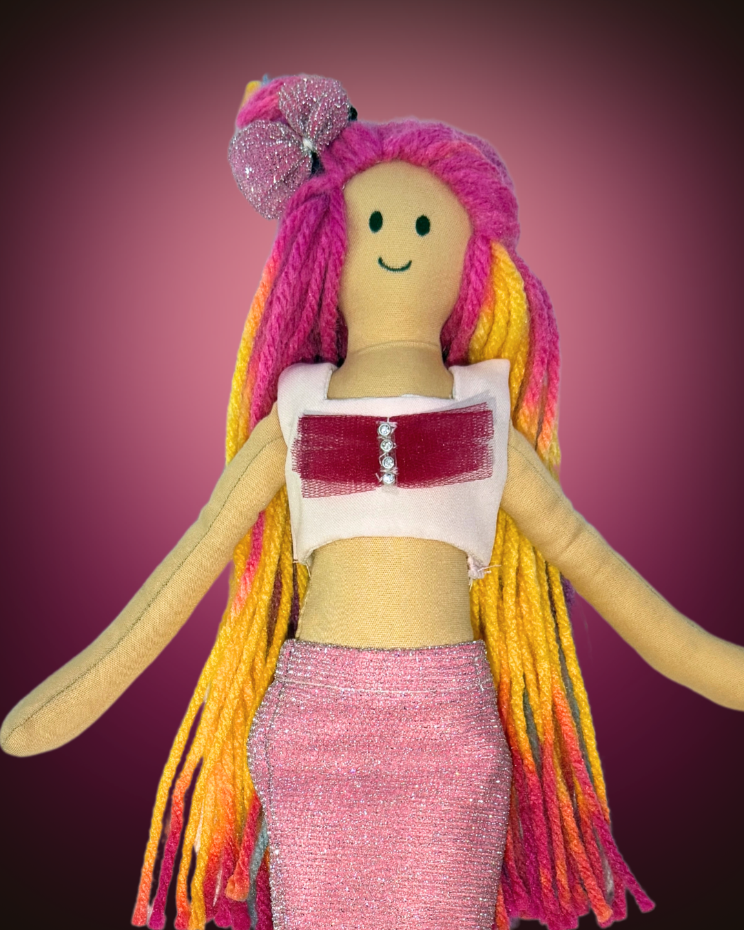 Pink tail mermaid doll - eco-friendly underwater fantasy toy