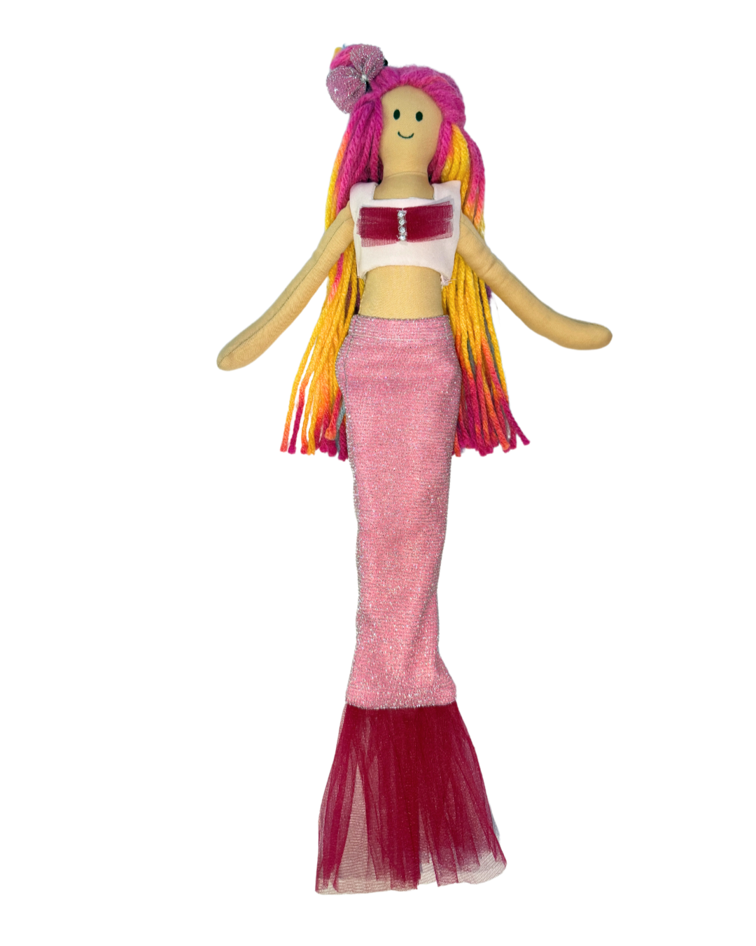 Pink tail mermaid doll - eco-friendly underwater fantasy toy
