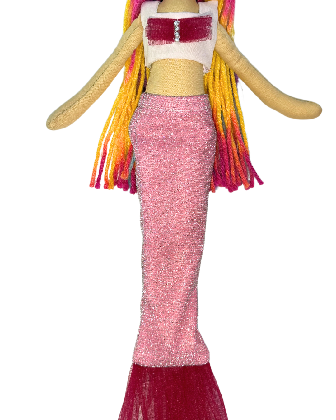 Pink tail mermaid doll - eco-friendly underwater fantasy toy