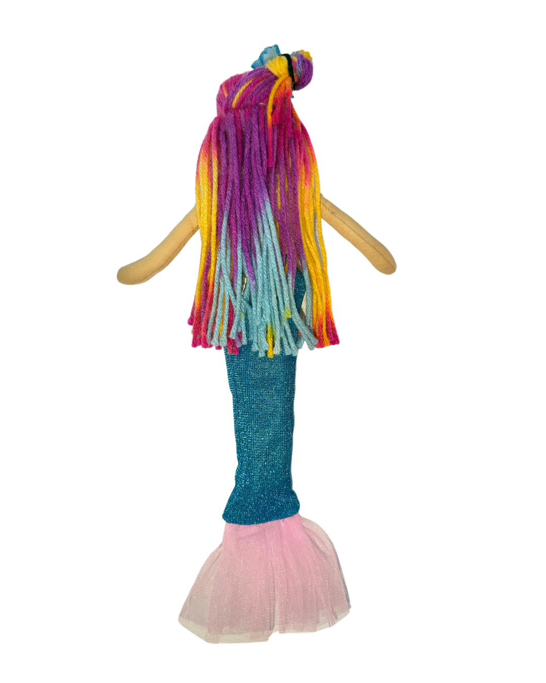 Blue-pink mermaid doll - plastic-free bath time companion